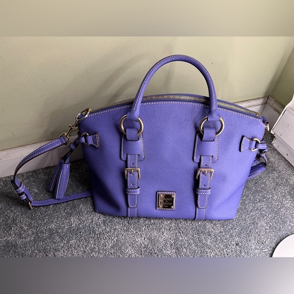Dooney & Bourke Bags Dooney And Bourke Saffiano Leather Domed Satchel In Lavender Poshmark